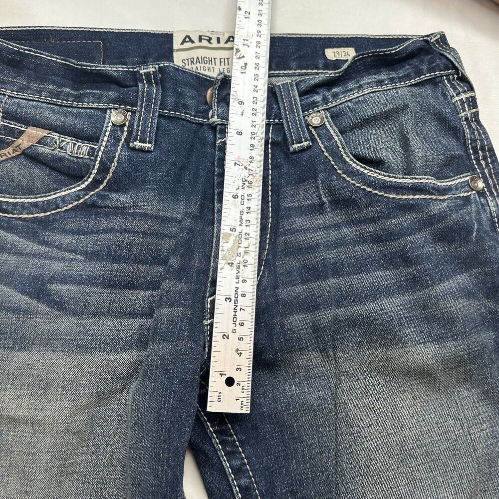 Ariat Men's M5 Blue Jeans 29x34 Straight Leg Fit Thick Stitch Blue Fade Denim 03 - Picture 3 of 7